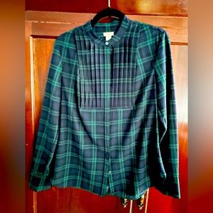 JCrew watch plaid blouse. Size Small.